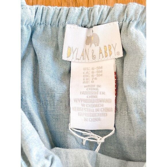 NWT! Dylan & Abby Ruffle Tiered Chambray Dress Size 6-9M - Picture 3 of 5